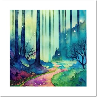 Enchanted forest path Posters and Art